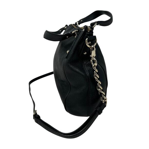 Kate Spade Black Leather Satchel Pine Street Kori Gold Chain Strap & Top Handle - Picture 6 of 16